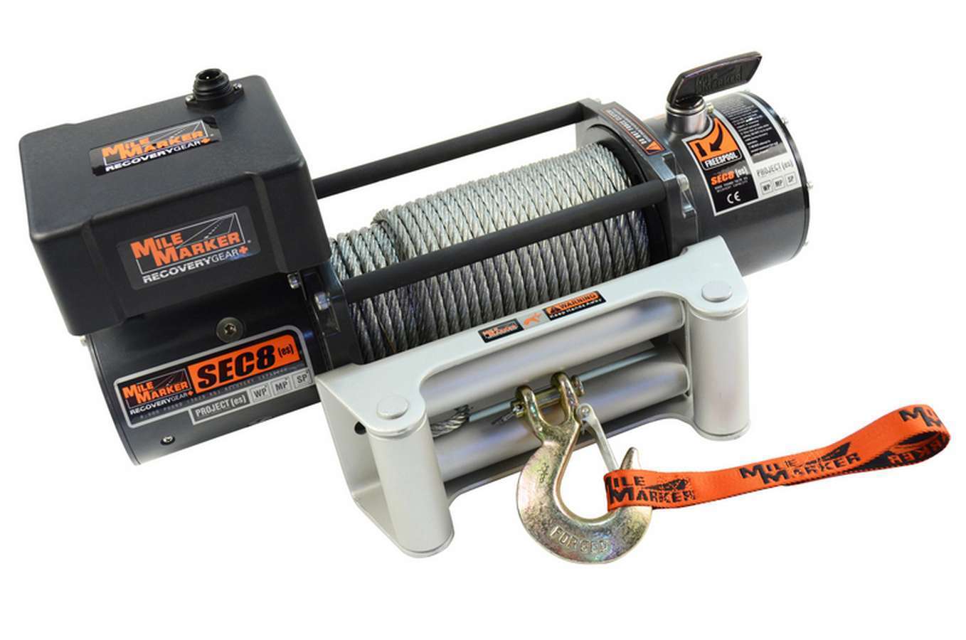 MILE MARKER 8000lb Winch w/Roller Fairlead 12' Remote 77-50141W