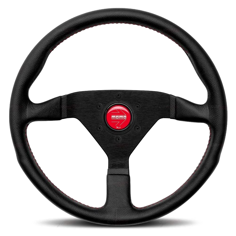 MOMO AUTOMOTIVE ACCESSORIES Monte Carlo 320 Steering Leather Red Stich MCL32BK3B