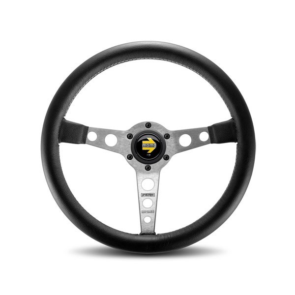 MOMO AUTOMOTIVE ACCESSORIES Prototipo Steering Wheel Leather Silver Spoke PRO35BK0S
