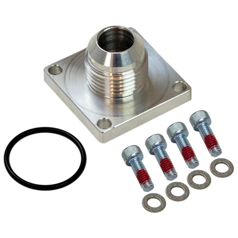 Moroso 22605 -10AN To -10AN Dry Sump Oil Pump Fitting With Screen (Blue Anodized Aluminum) - View #9