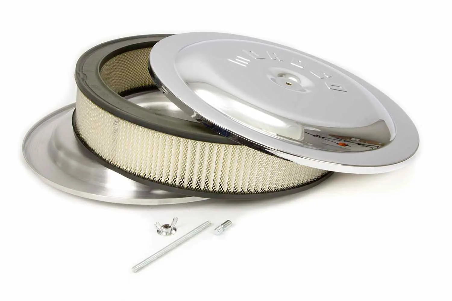 MOROSO 14x3 Air Cleaner Kit w/Raised Bottom Chrome 65913