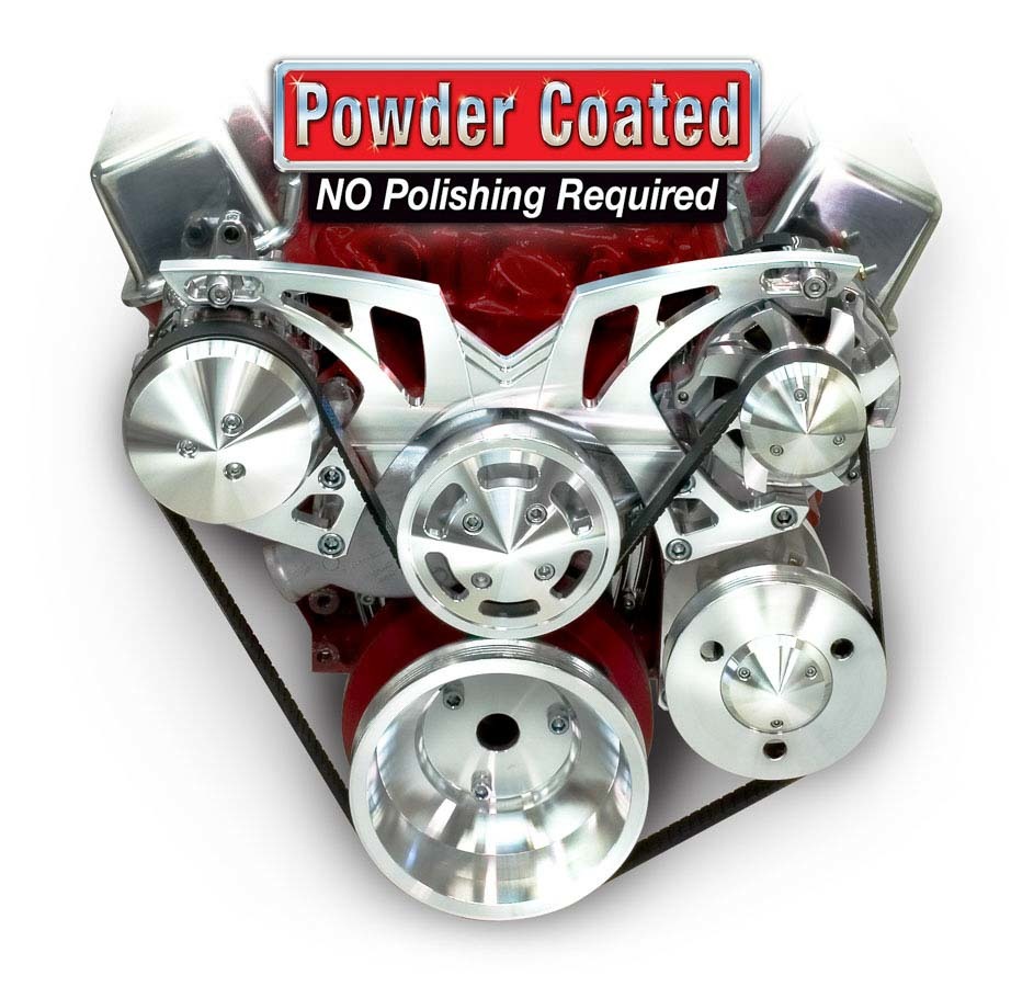 MARCH PERFORMANCE BBC Style Track Pulley Set Alt A/C with P/S 21250