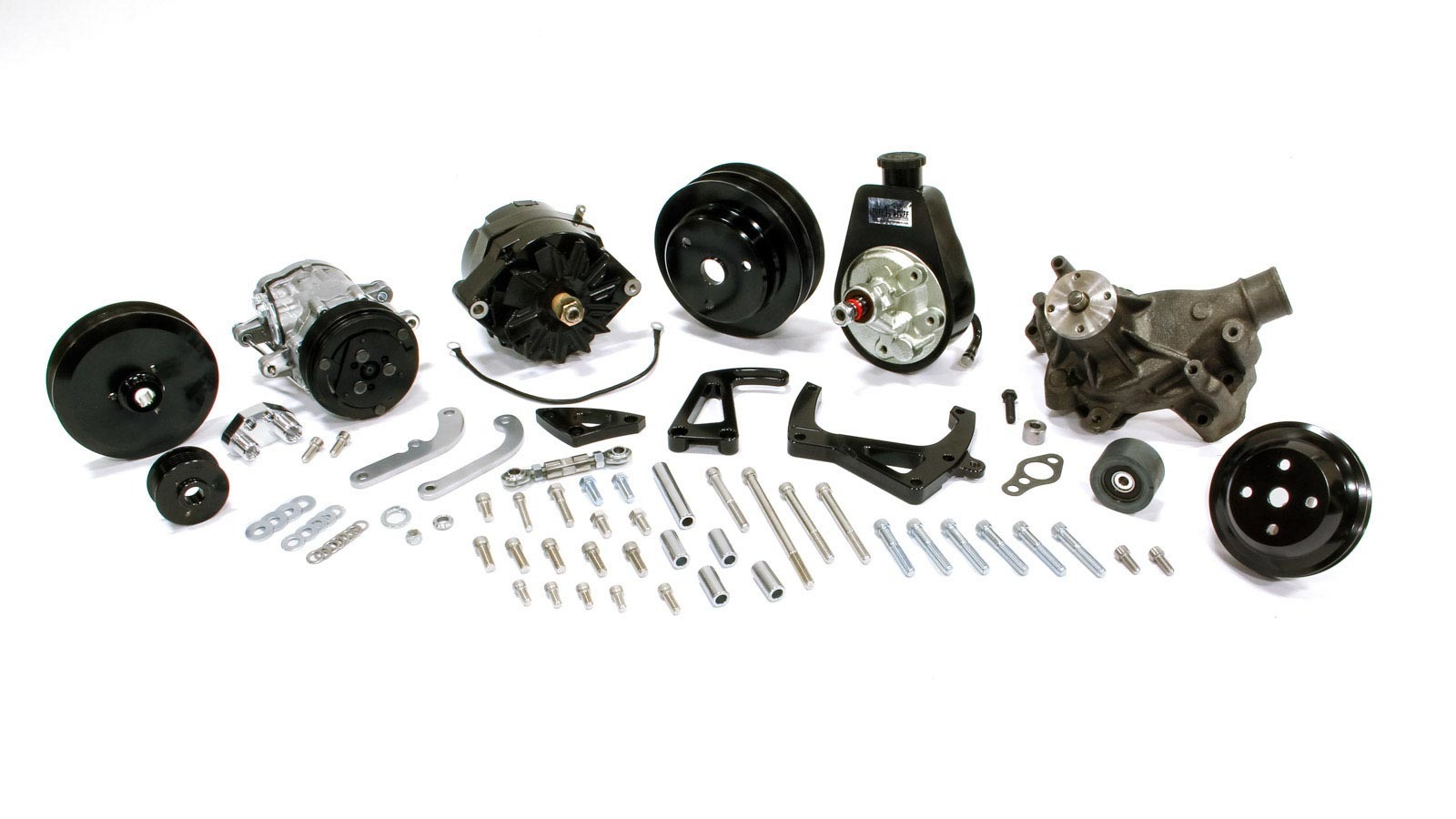 MARCH PERFORMANCE SBC Sport Track Pulley System LWP Black 21690-08