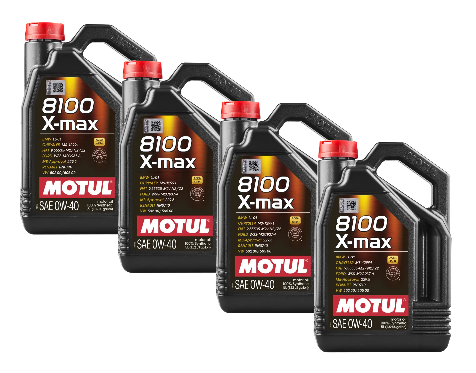 MOTUL USA 8100 X-Max 0W40 Oil Case 4 x 5 Liter Bottle 114864