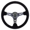 NRG INNOVATION Steering Wheel 350mm 3in Dish Black Suede RST-006-S