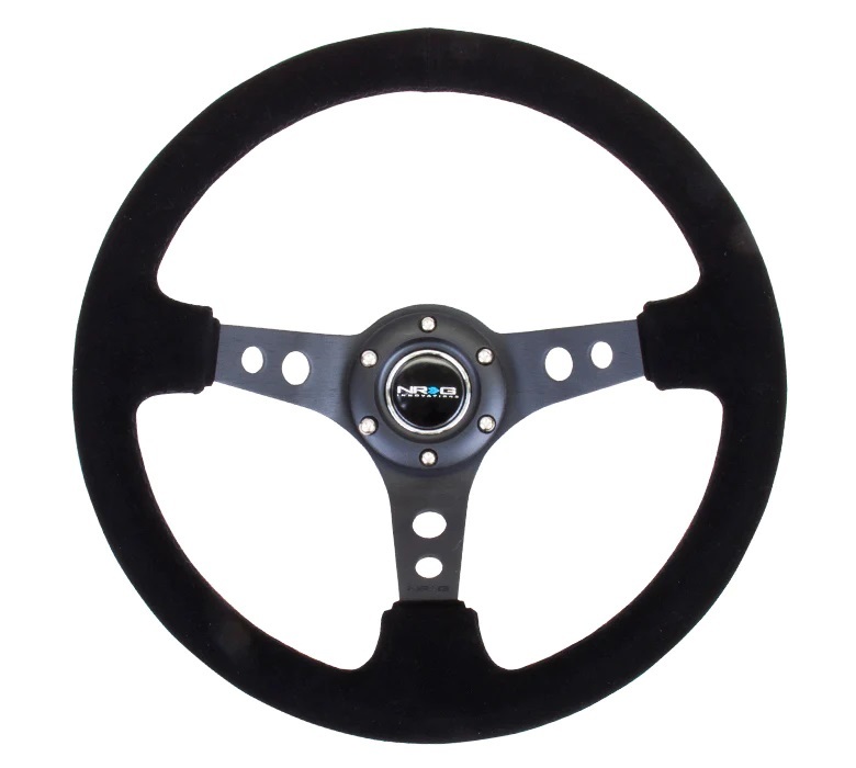 NRG INNOVATION Steering Wheel 350mm 3in Dish Black Suede RST-006-S