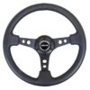 NRG INNOVATION Steering Wheel 350mm 3in Dish Black Leather RST-006BK