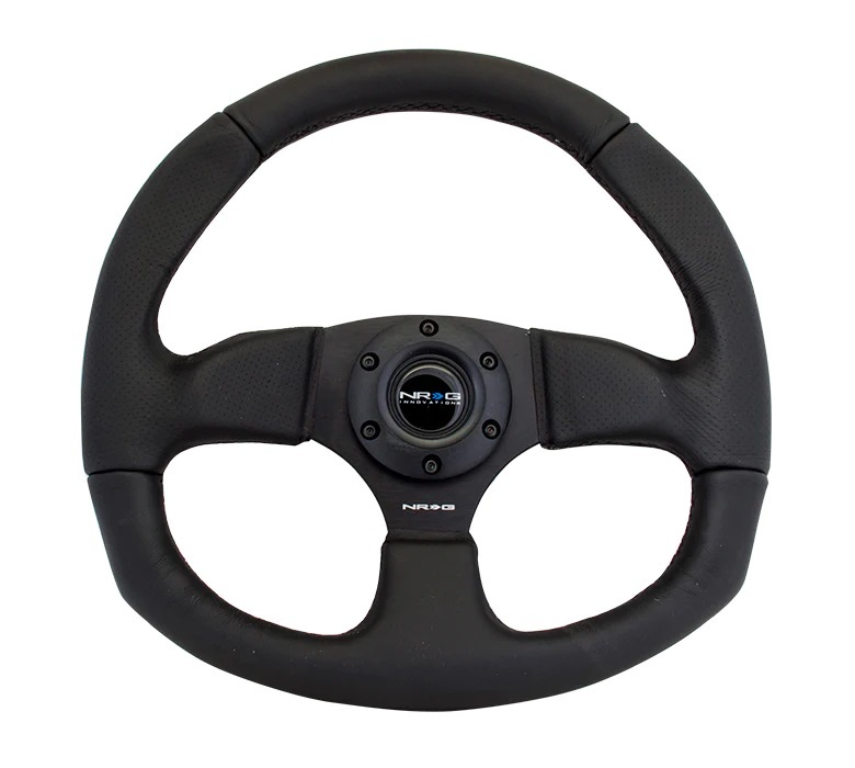 NRG INNOVATION Steering Wheel 350mm 3in Dish Black Leather RST-009R