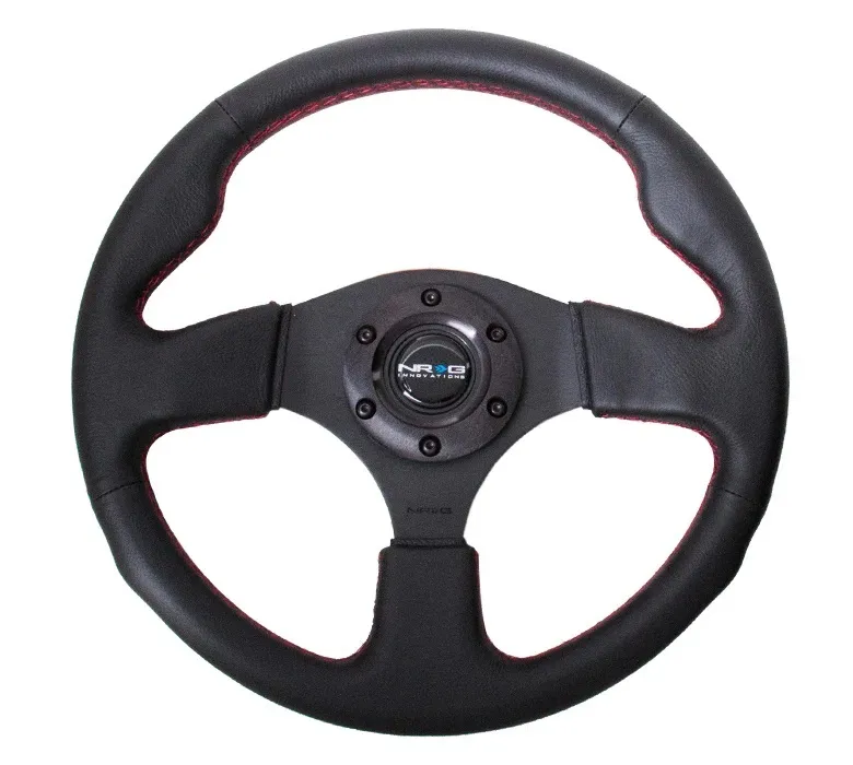 NRG INNOVATION Steering Wheel 320mm Flt Bottom Black Leather RST-012R-RS