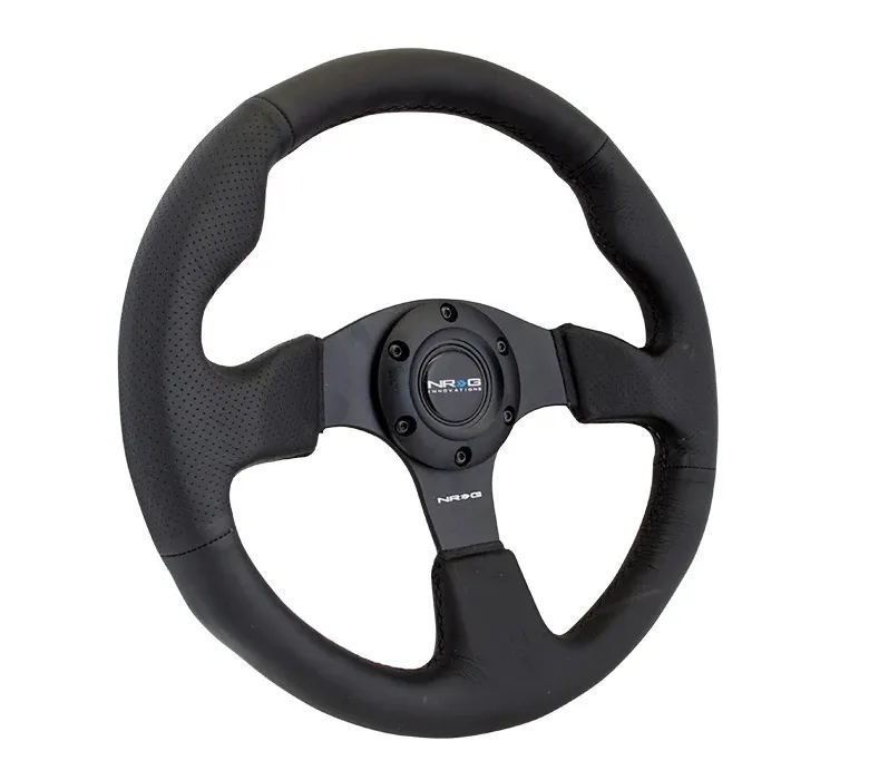 NRG INNOVATION Steering Wheel 320mm Flt Bottom Black Leather RST-012R