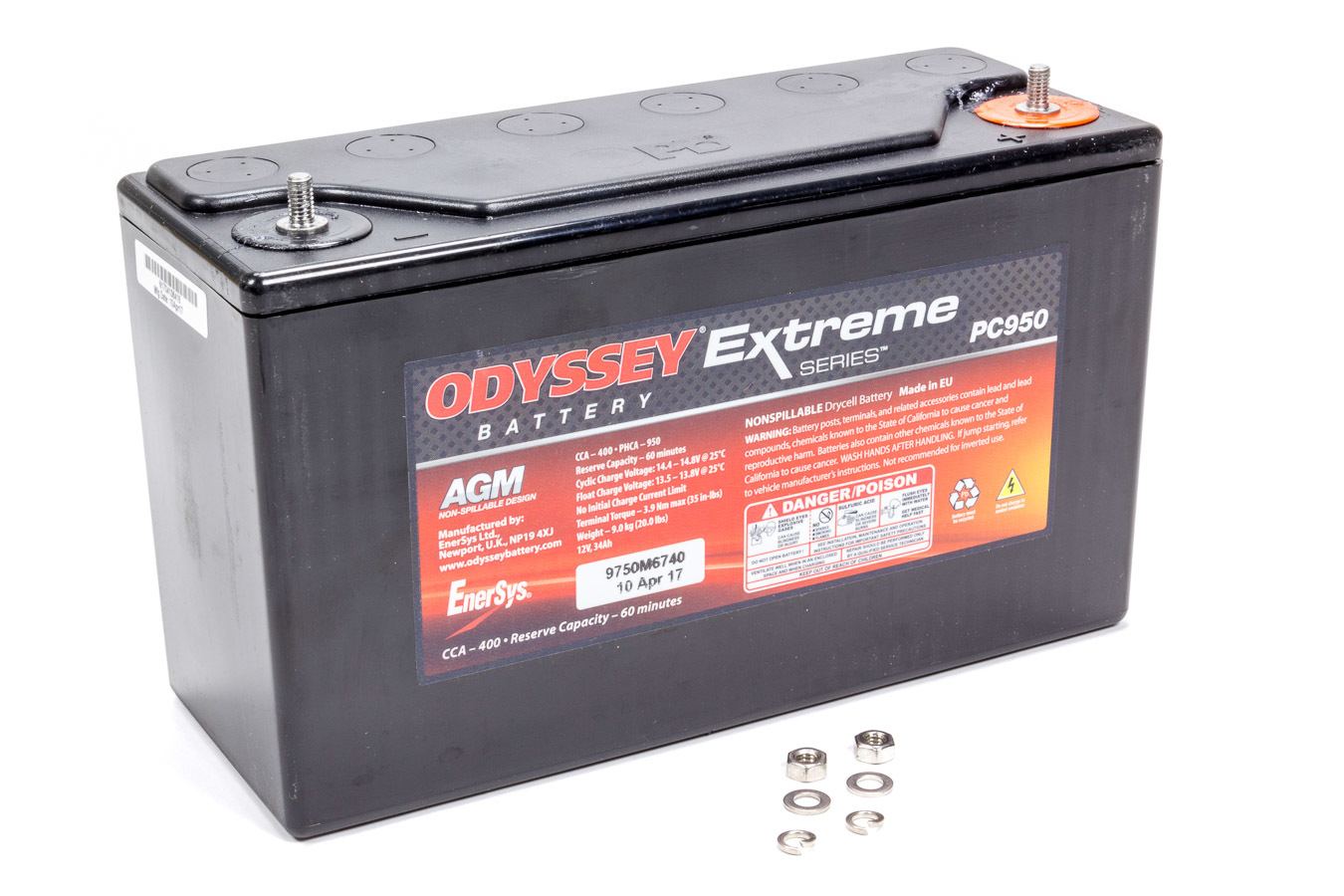ODYSSEY BATTERY Battery 400CCA/500CA M6 Stud Terminal ODS-AGM30E