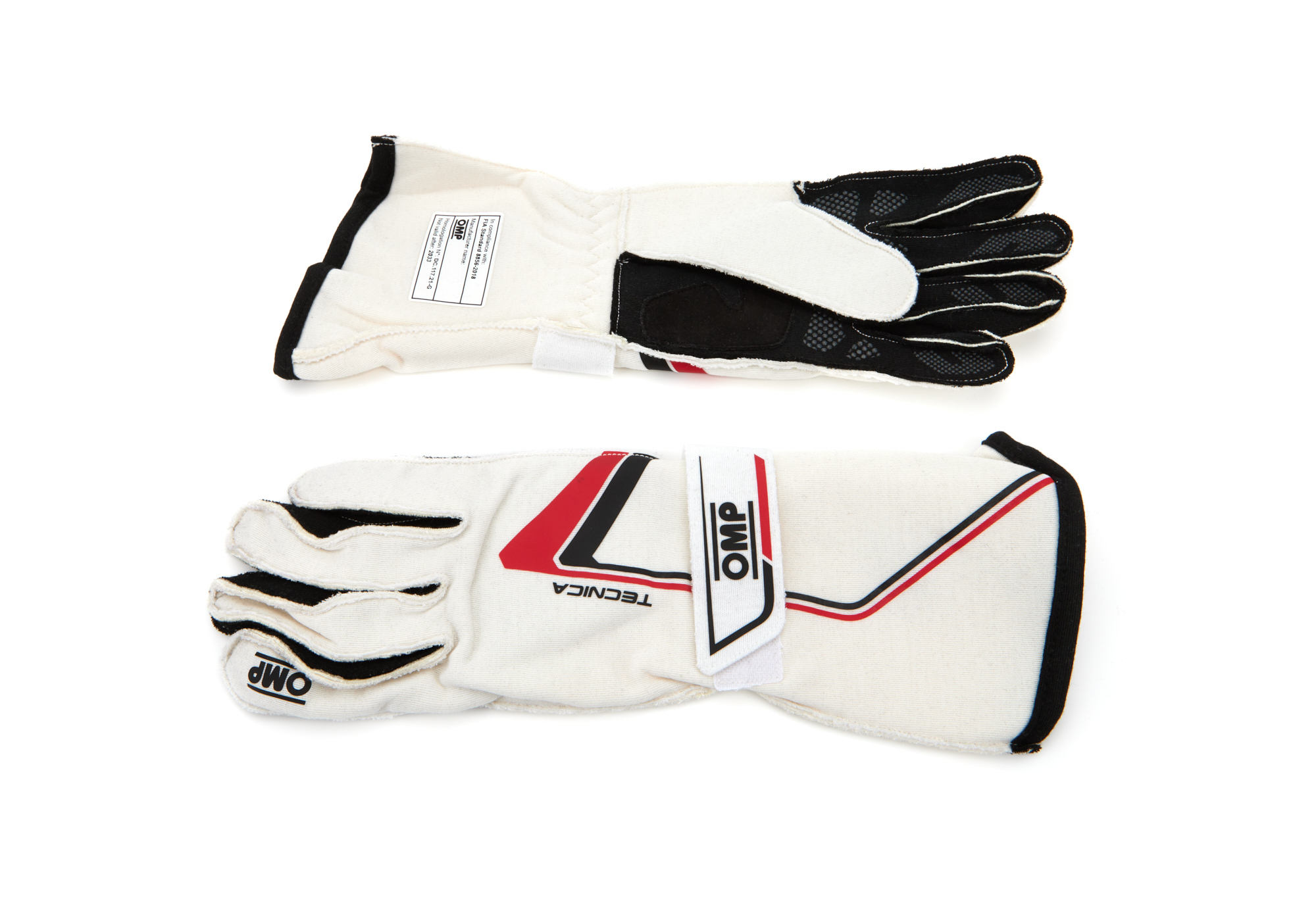 OMP RACING, INC. Tecnica Gloves White Small IB0-0772-A01-020-S