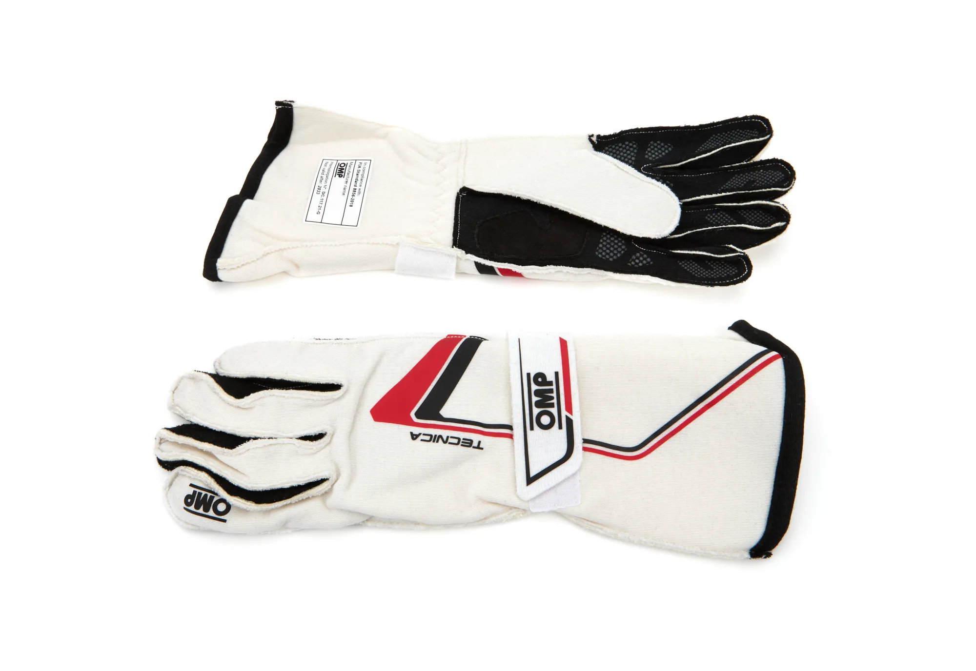 OMP RACING, INC. Tecnica Gloves White Small IB0-0772-A01-020-S