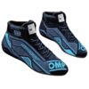 OMP RACING, INC. OMP SPORT SHOES FIA 8856 -2018 BLACK / CYAN SZ. 4 IC0-0829-A01-275-41