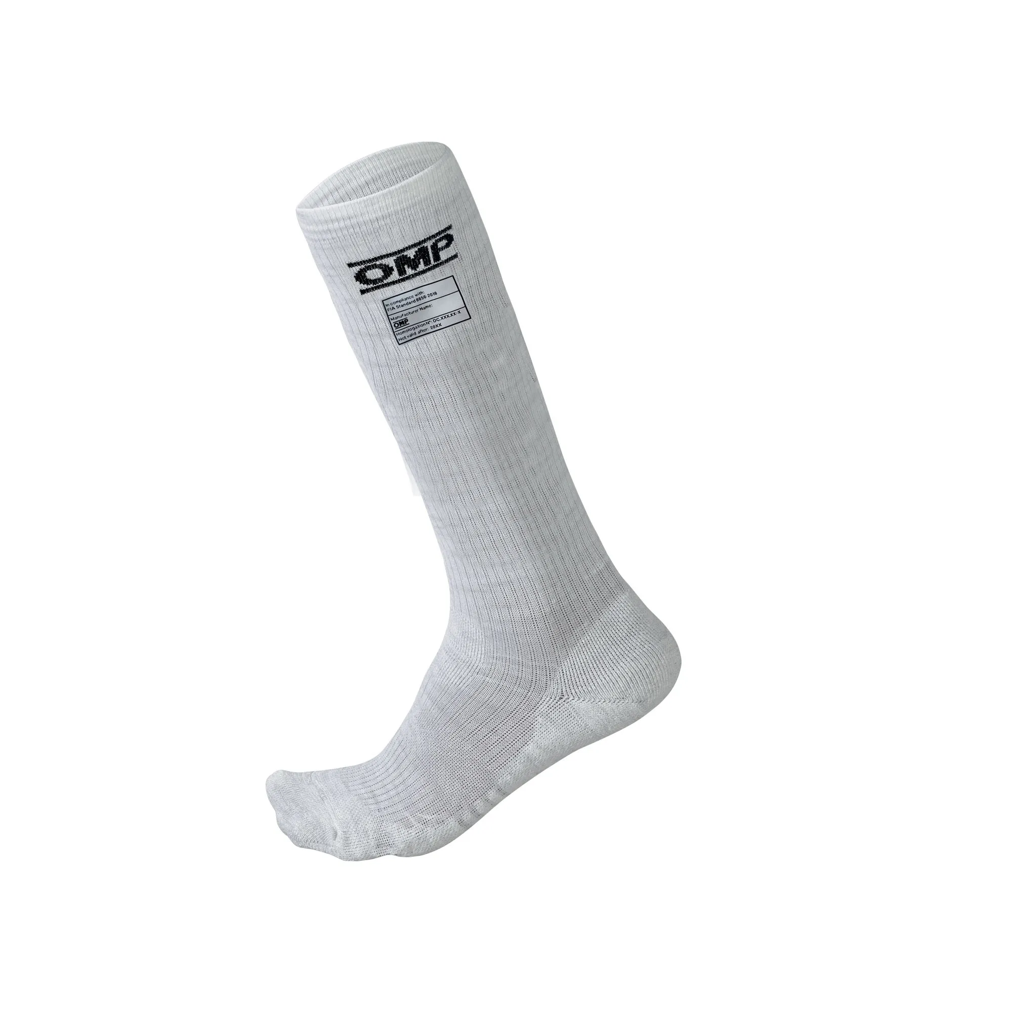 OMP RACING, INC. One Socks White Size Large IE0-0766-A01-020-L