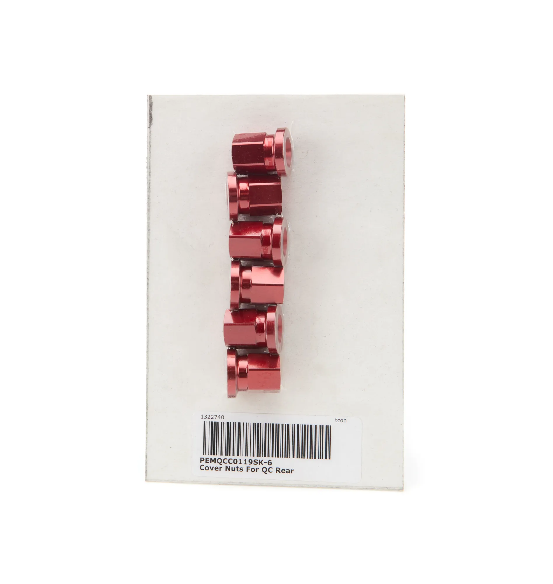 PEM Cover Nuts For QC Rear Short Red 6 Pack QCC0119SK-6