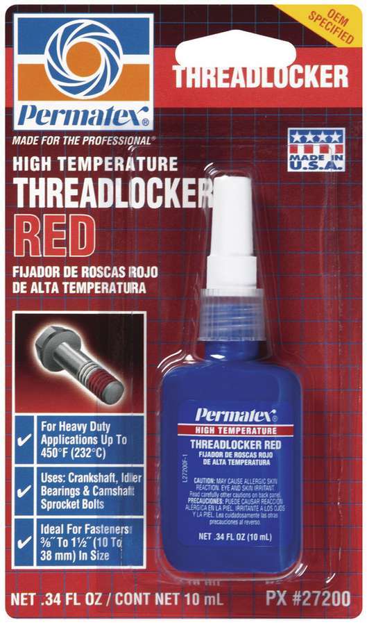 PERMATEX Hi Temp Threadlocker 10ml - Red 27200