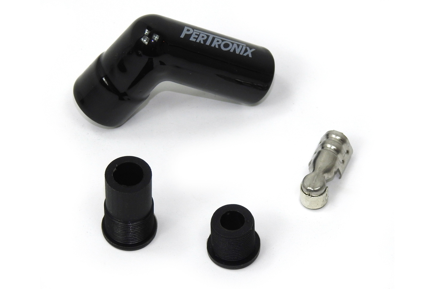 PERTRONIX IGNITION Ceramic Spark Plug Boot Kit 90-Deg 8pk Black 8561HT-8