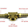 PROSPORT GAUGES Adaptor Fitting T for Fuel Pressure Sensor PSFPSTF-8