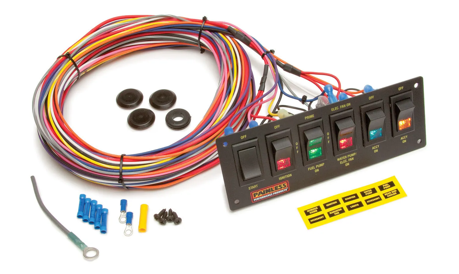 PAINLESS WIRING 6-Switch Lighted Rocker Switch Panel 50406