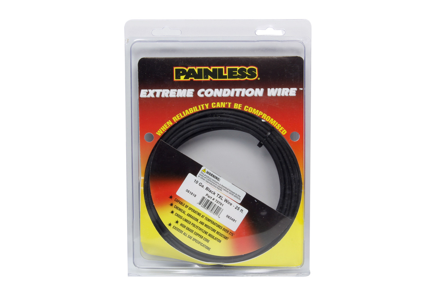PAINLESS WIRING 10 Gauge Black TXL Wire 25 Ft. 70701
