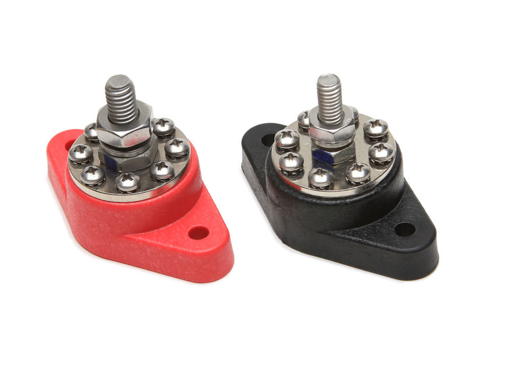 PAINLESS WIRING 8-Point Distribution Blocks (Red/Blk) 1 Each 80116