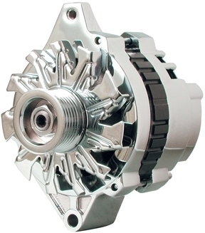 POWERMASTER Chrome 140 Amp Small Delco Alternator 37803