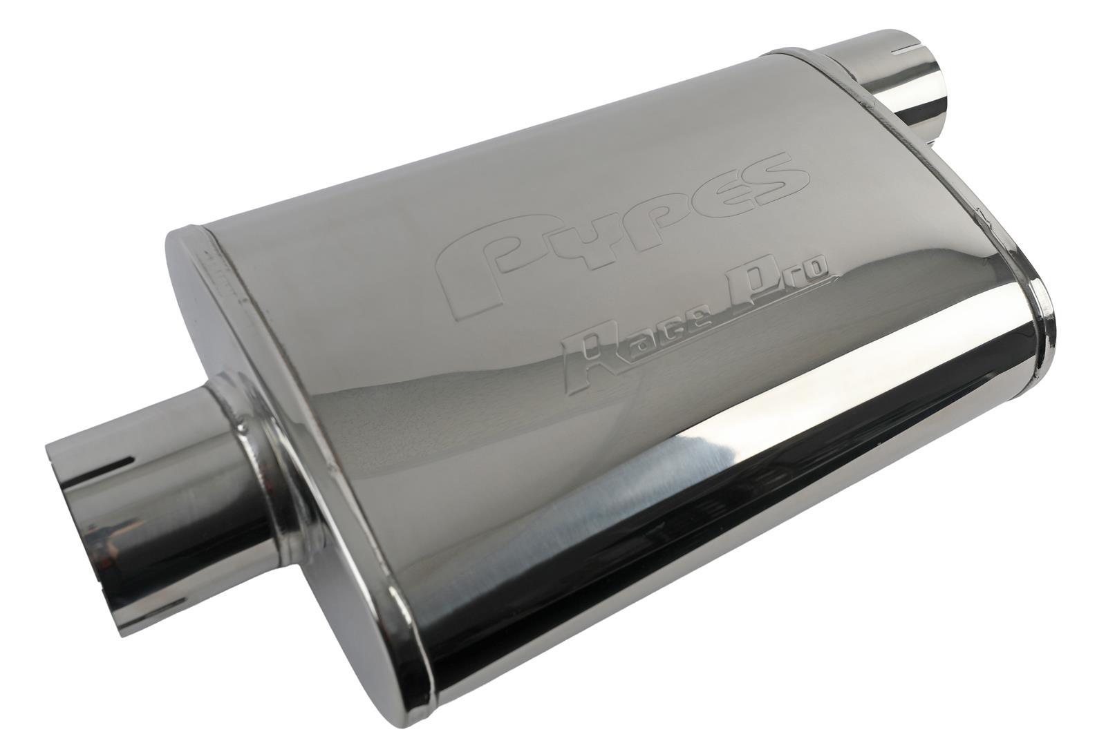 PYPES PERFORMANCE EXHAUST Race Pro Muffler 3in Offset/Center Stainless MVR19S
