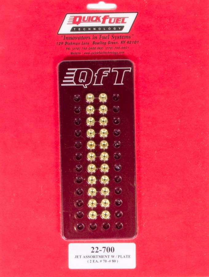 Quick Fuel Technology Carburetor Jet Kit Assortment - #70 to #80 22-700QFT Quick Fuel Technology Carburetor Jet Kit Assortment - #70 to #80 22-700QFT