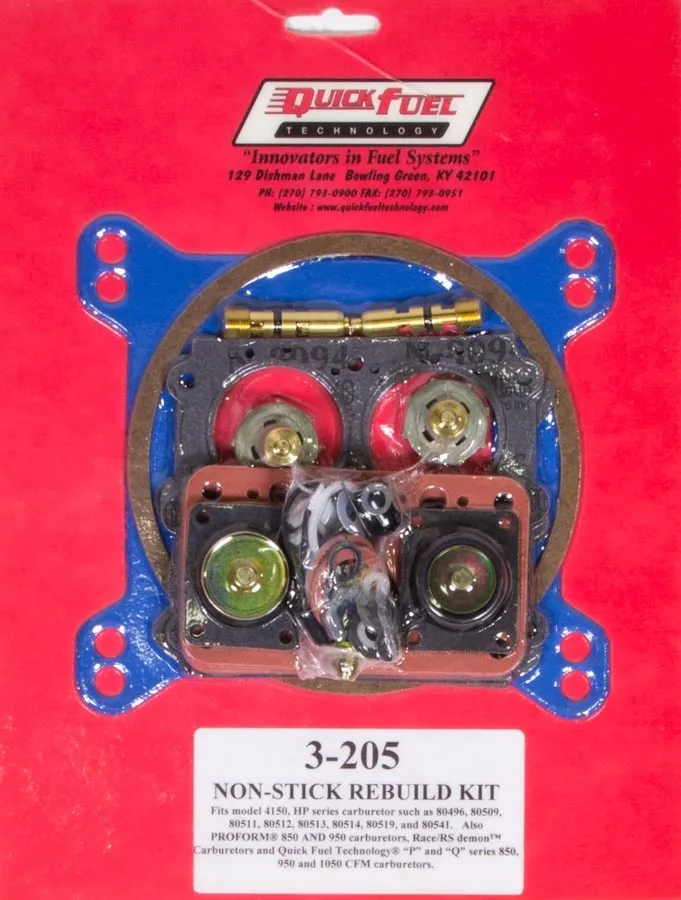 QUICK FUEL TECHNOLOGY 4150 Rebuild Kit - Non-Stick 3-205QFT