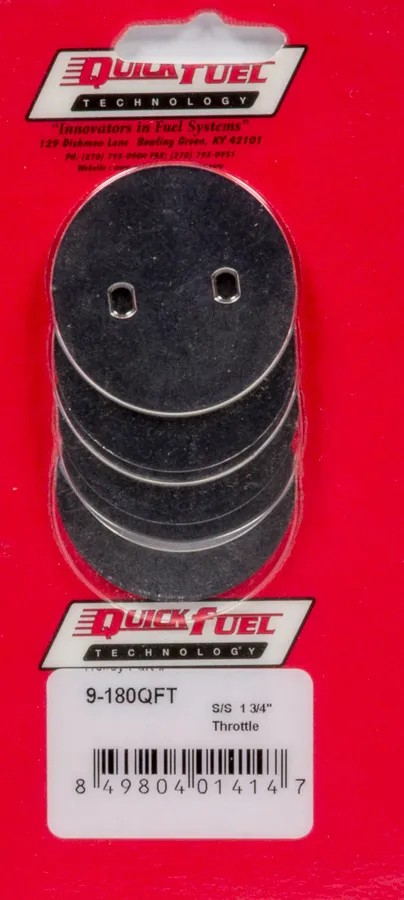 QUICK FUEL TECHNOLOGY 1-3/4in SS Throttle Plates (4 Pack) 9-180QFT