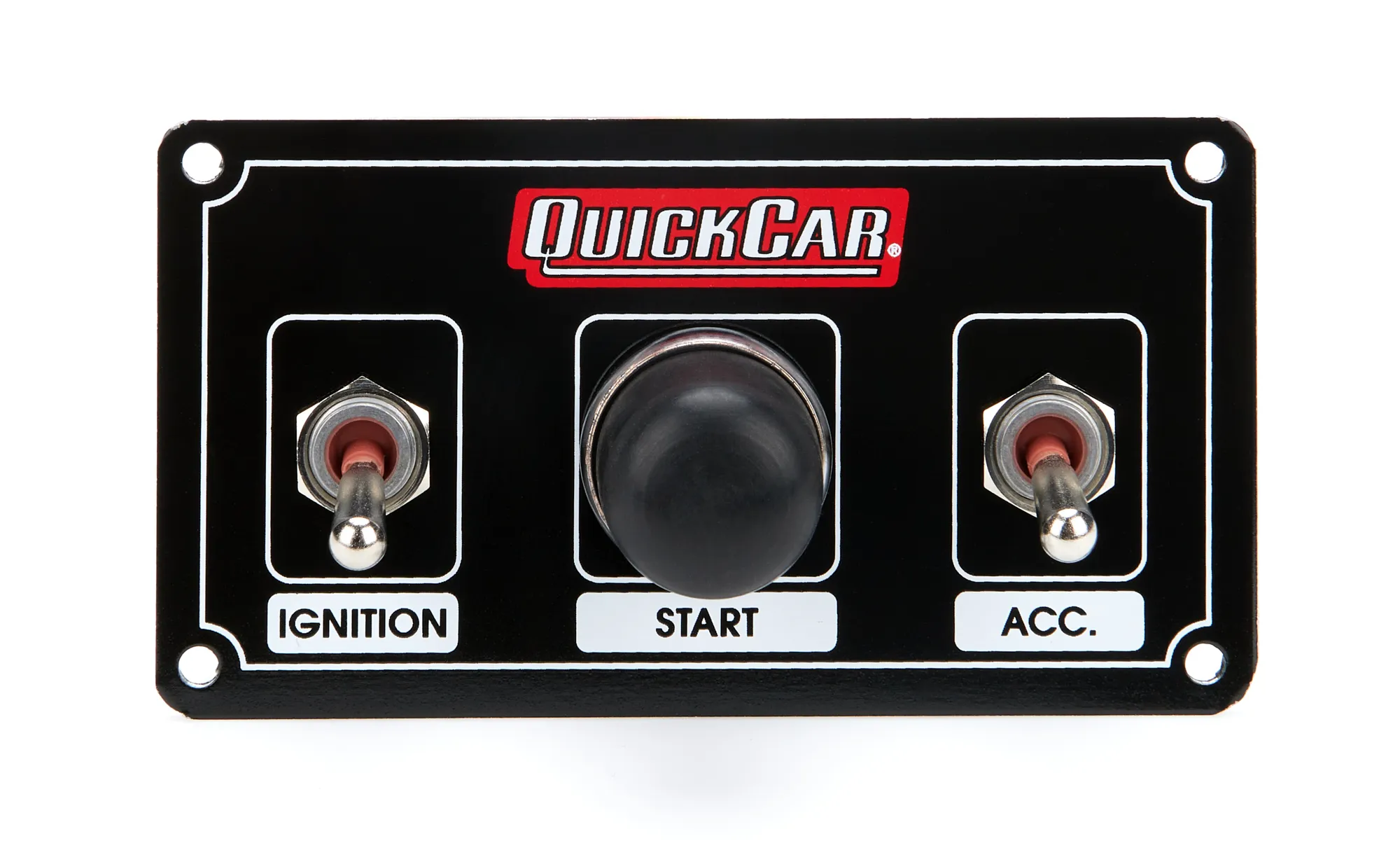 QUICKCAR RACING PRODUCTS Ignition Panel Black w/ Weatherproof Switches 50-820