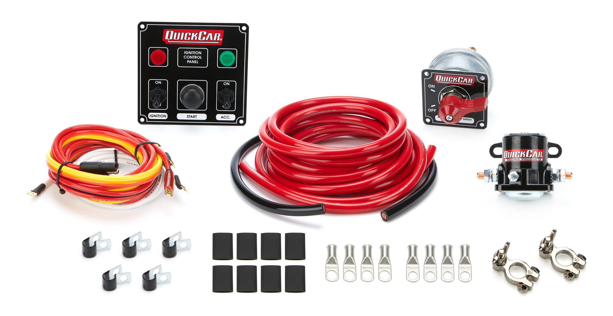 QUICKCAR RACING PRODUCTS Wiring Kit 4 Gauge with Black 50-822 Panel 50-831
