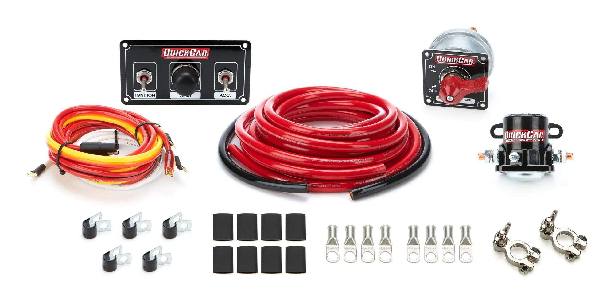 QUICKCAR RACING PRODUCTS Wiring Kit Premium 4 Ga w/Black 50-820 Panel 50-832