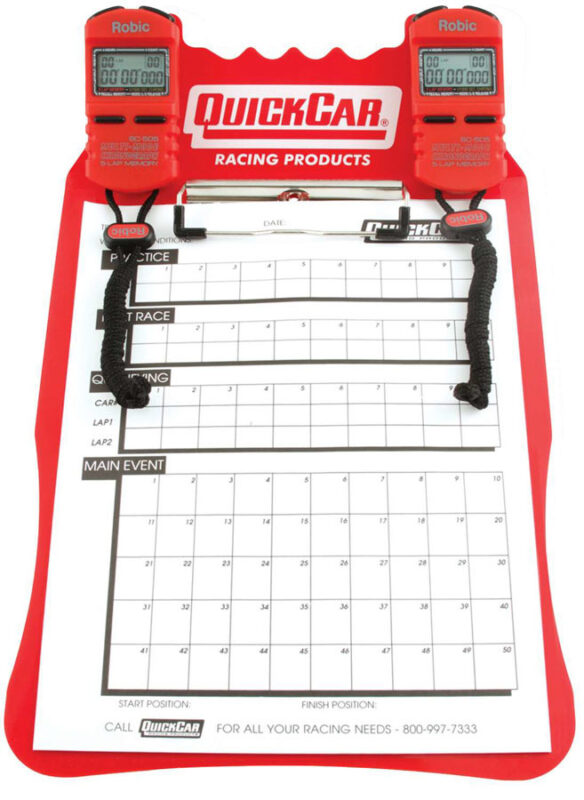 Professional Racing Timer Kit QUICKCAR RACING PRODUCTS Clipboard Timing System Red 51-051