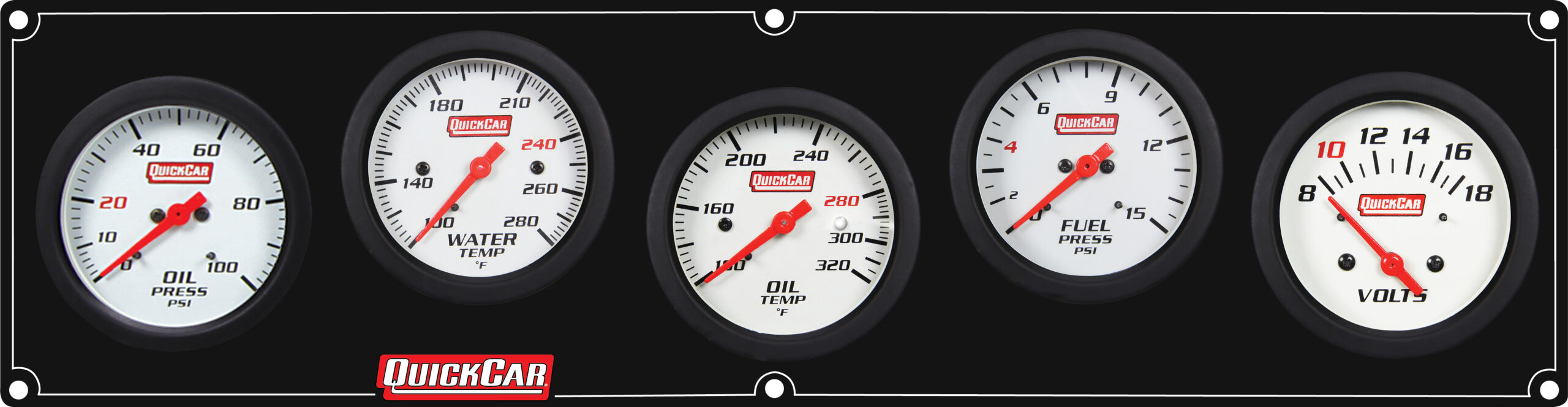 QUICKCAR RACING PRODUCTS Extreme 5 Panel w/Tach OP/WT/OT/FP15/VT Black 61-7067