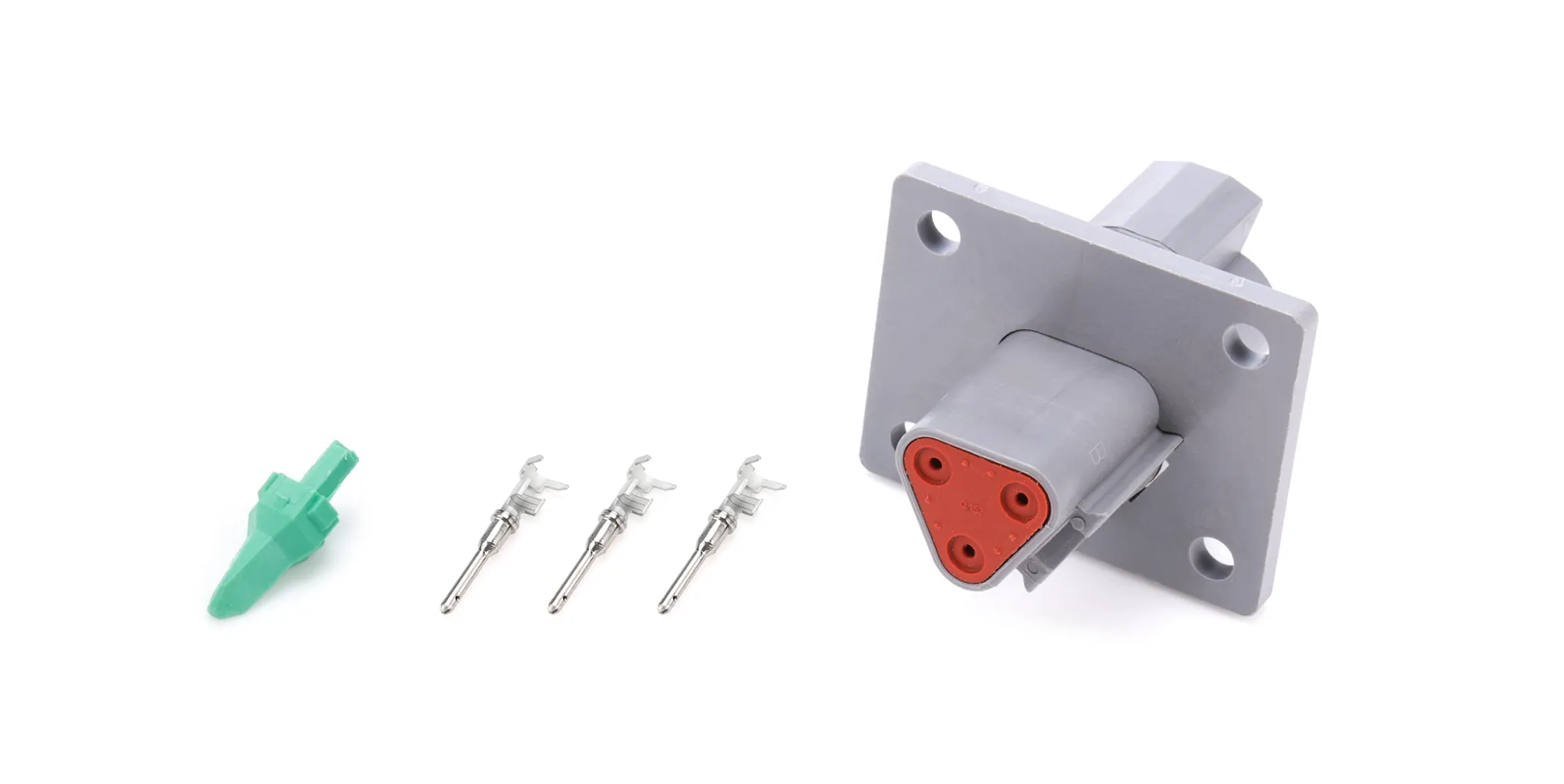 QUICKCAR RACING PRODUCTS Plug Deutsch 3 Pin Receptacle w/Flange 71-337