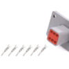 QUICKCAR RACING PRODUCTS Plug Deutsch 6 Pin Receptacle w/Flange 71-367