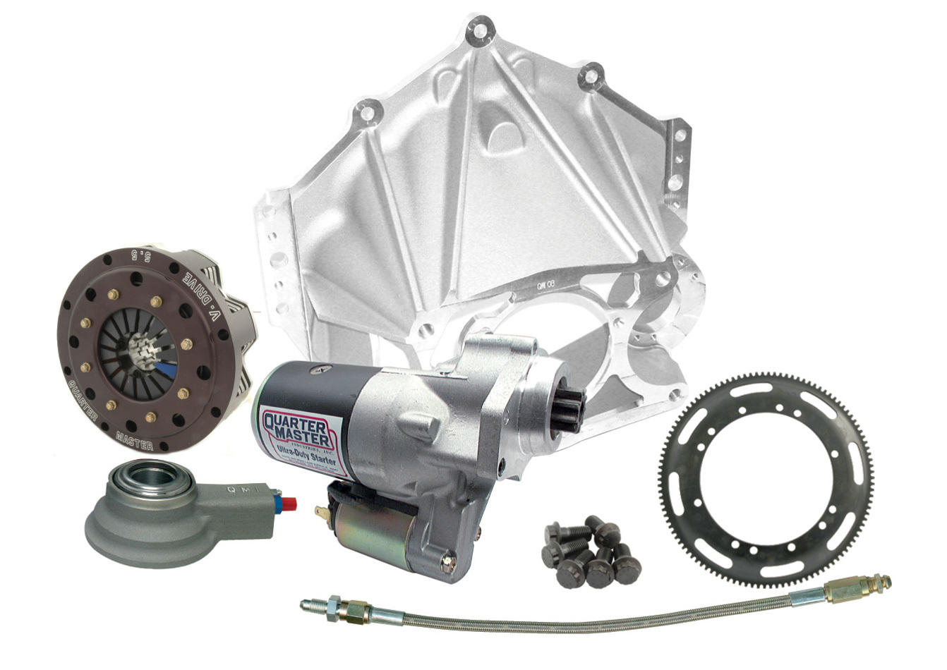 QUARTER MASTER Alum Bellhousing Package 5.5in V Rear Mount Start 10038590