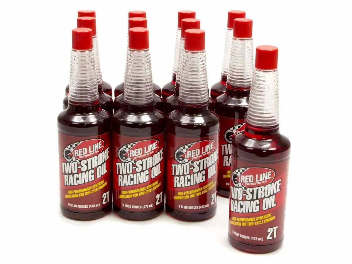 REDLINE OIL 2 Cycle Racing Oil Case 12x16oz Bottles 40603