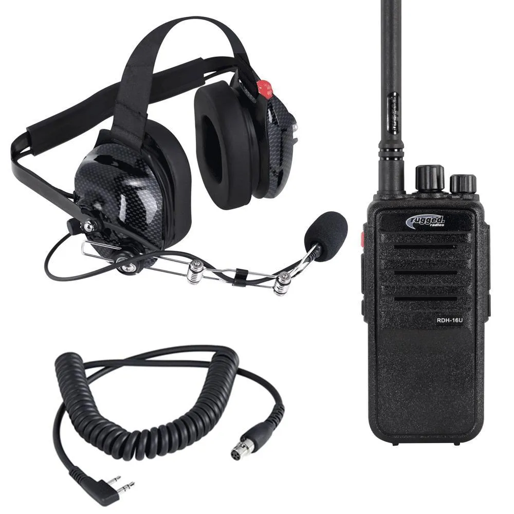 RUGGED RADIOS Radio Kit Crew Chief / Spotter 5watt UHF CREW-RDH-U