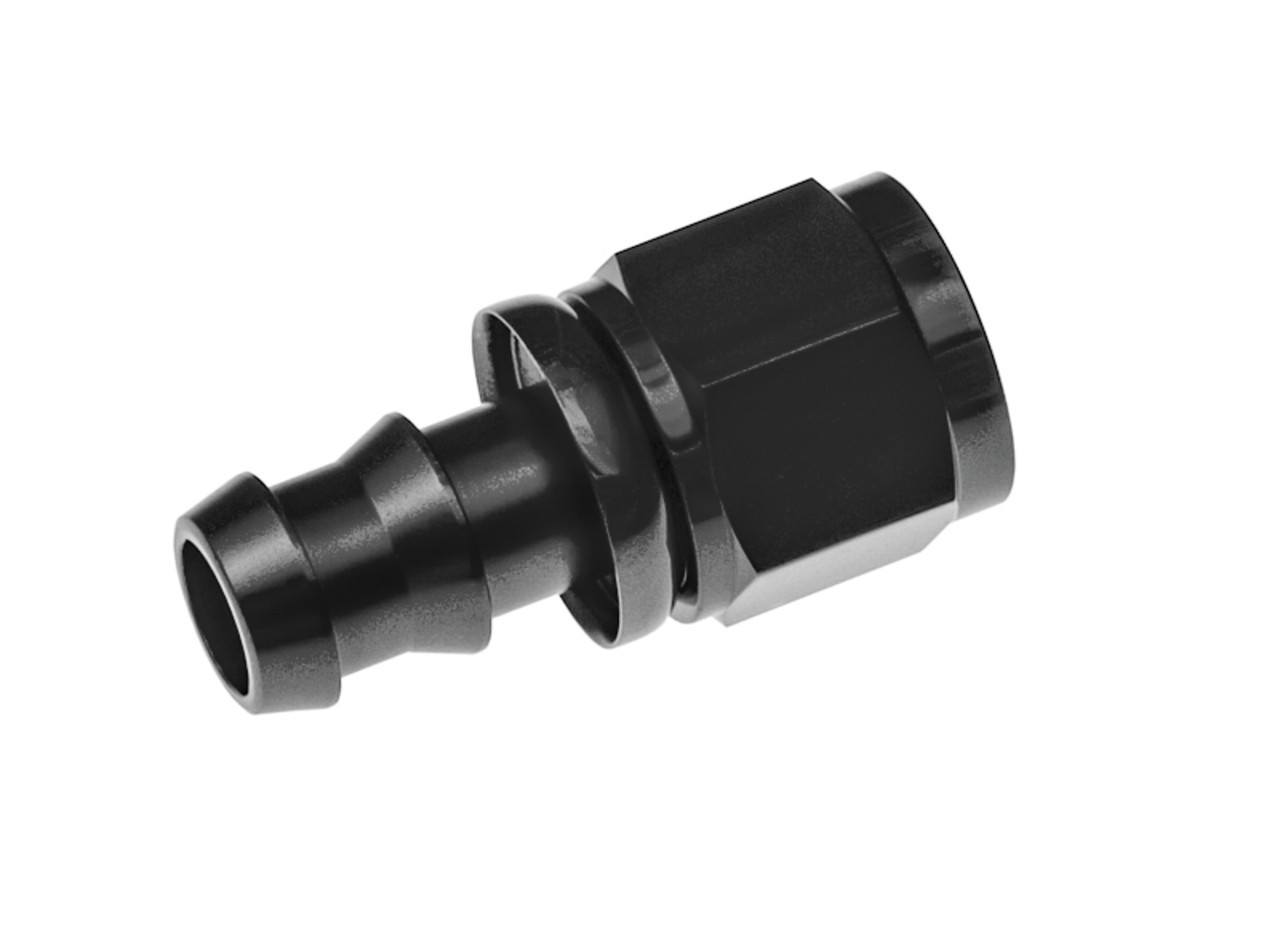 REDHORSE PERFORMANCE 4AN Push Lock Hose End Str Black 2000-04-02