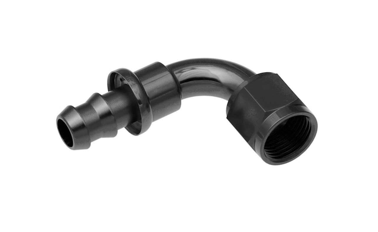 REDHORSE PERFORMANCE 4AN Push Lock Hose End s- Black 90 69490
