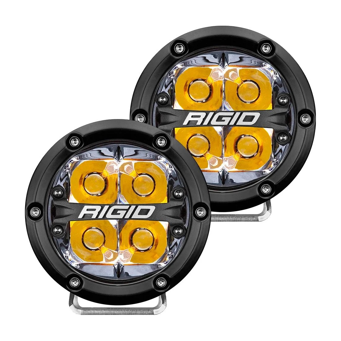 RIGID INDUSTRIES LED Light 360 Series 4in Amber Spot Beam Pair 36114