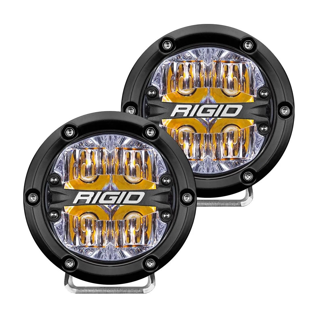 RIGID INDUSTRIES LED Light 360 Sereis 4in Amber Drive Beam PAir 36118