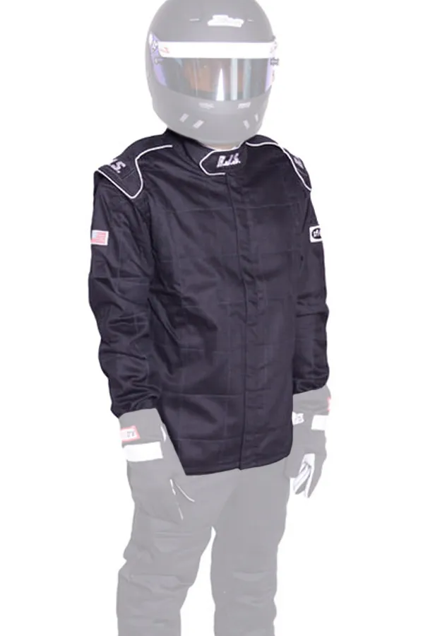 RJS SAFETY Jacket Black Large SFI-1 FR Cotton 200400105