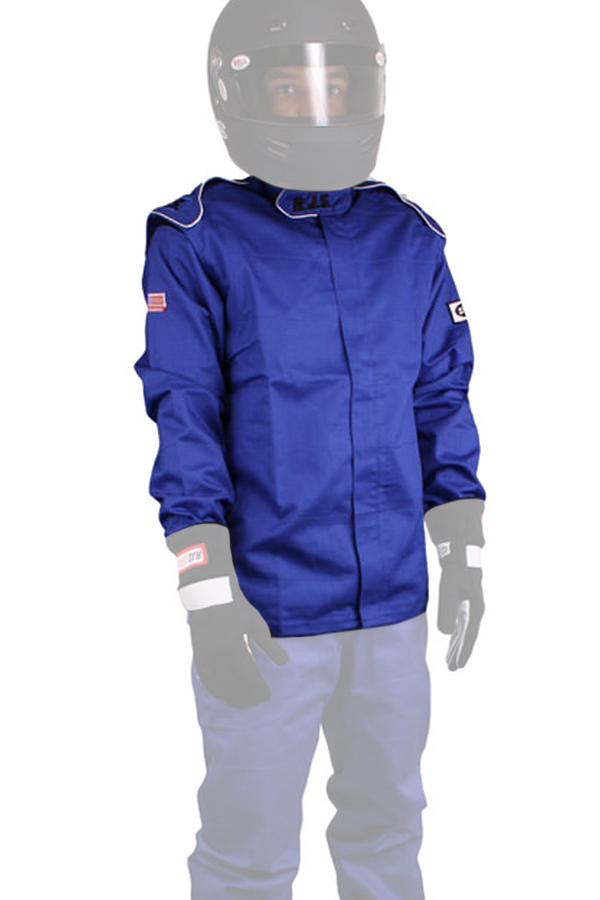 RJS SAFETY Jacket Blue Large SFI-1 FR Cotton 200400305