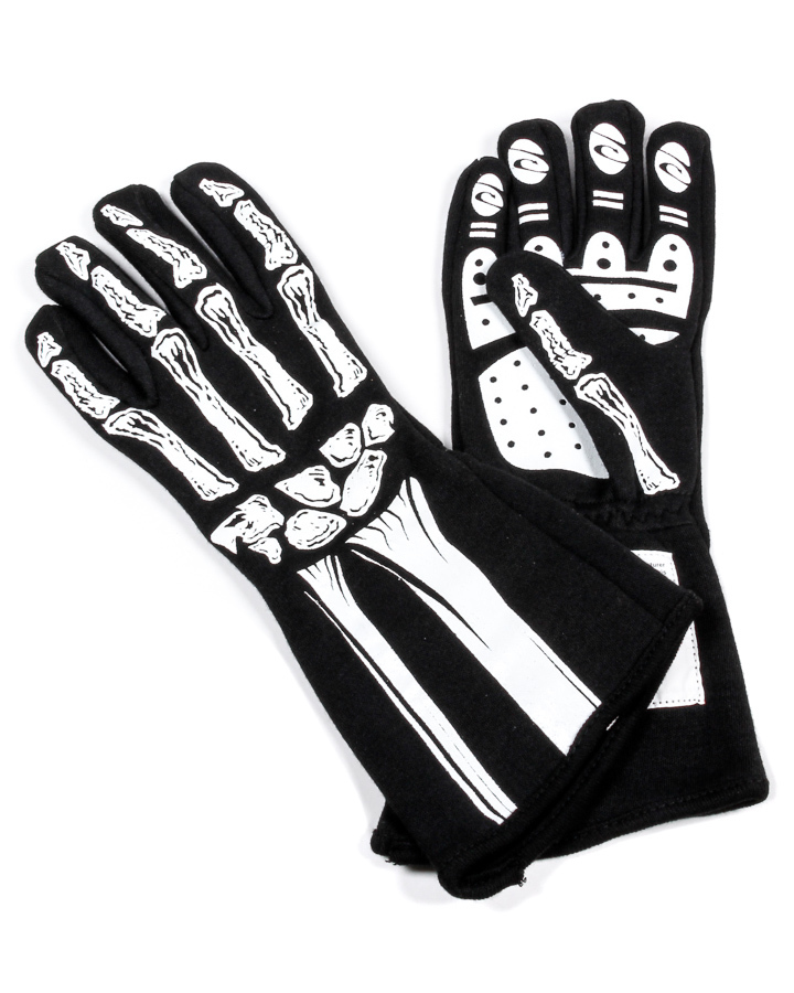 RJS SAFETY Double Layer White Skeleton Gloves Large 600080138