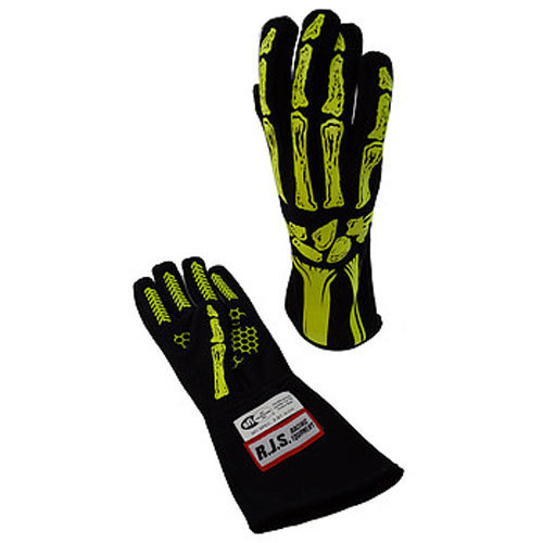 RJS SAFETY Single Layer Yellow Skeleton Gloves X-Large 600090151