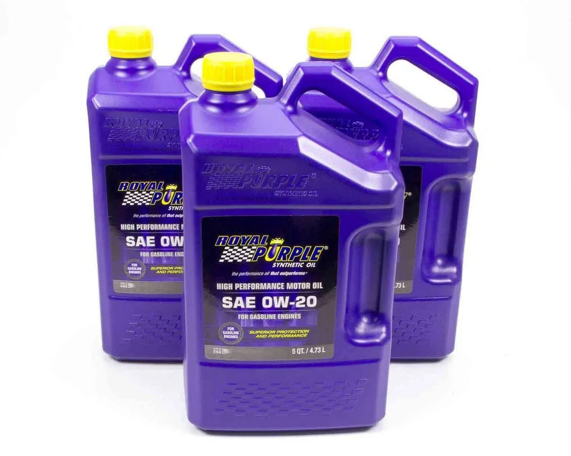 ROYAL PURPLE 0w20 Multi-Grade SAE Oil 3x5qt Bottles 53020